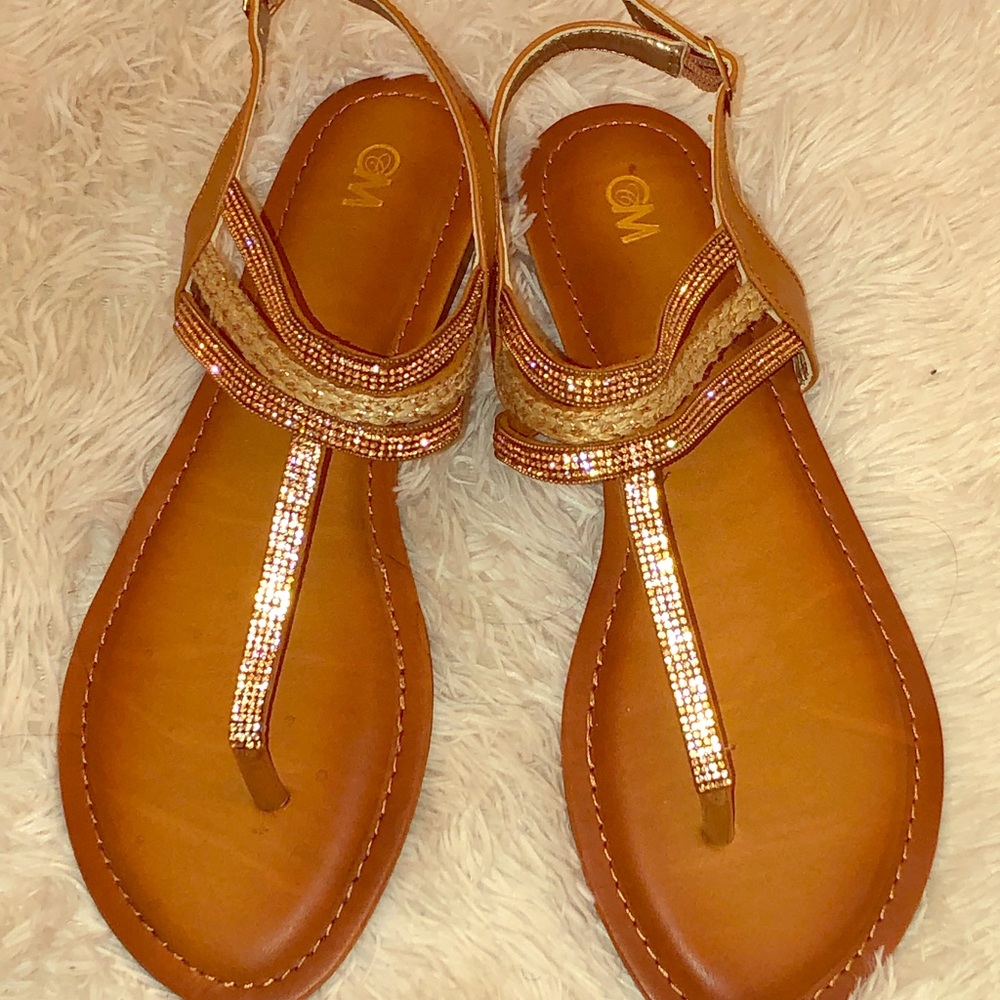 Rhinestone Strappy Sandals